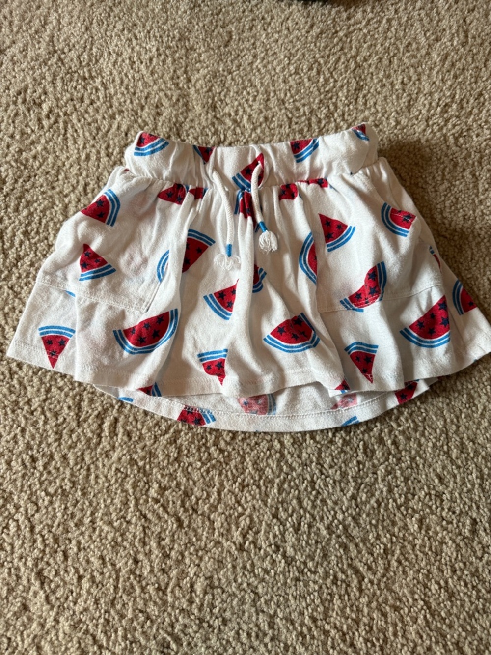 White Girls' Watermelon Print Skort